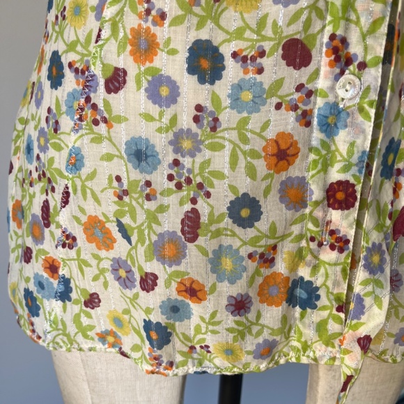 Dolce and Gabbana Blouse Sleeveless Floral Cotton Top Medium Designer - Picture 6 of 9